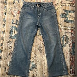 Christine Alexander Denim Blue Jeans Swarovski Crystal Size 10